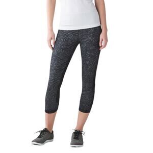 Lululemon Var City Crop Leggings Samba Snake Battleship Black Womens Size 6